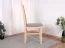 Chaise de salle à manger SIGULDA couleur chêne, rembourrage gris, mousse T-25 de qualité supérieure, bois de hêtre massif, aspect classique, matériaux de qualité supérieure