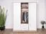 Chambre à coucher - Armoire, Couleur: Blanc / Chêne - Dimensions: 190 x 150 x 56 cm (H x L x P)