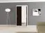 120 cm de large Armoire à portes coulissantes avec 2 portes | 5 casiers | 2 tringles à vêtements | Couleur: Blanc / Noir Abbildung