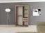 120 cm de large Armoire à portes coulissantes avec 5 casiers et 2 portes | Couleur: Blanc / Noir | Laminée Abbildung