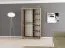 120 cm de large Armoire à portes coulissantes avec 5 casiers et 2 portes | Couleur: Blanc / Noir | Laminée Abbildung