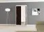 100 cm de large Armoire à portes coulissantes avec 2 portes | 5 casiers | 2 tringles à vêtements | Couleur : Blanc / Noir Abbildung