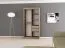 100 cm de large Armoire à portes coulissantes avec 2 portes | 5 casiers | 2 tringles à vêtements | Couleur : Blanc / Noir Abbildung