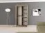 100 cm de large Armoire à portes coulissantes avec 2 portes | 5 casiers | 2 tringles à vêtements | Couleur : Blanc / Noir Abbildung