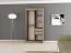Armoire à portes coulissantes Jan 02B avec miroir | Noir / Blanc mat | 200 x 120 x 62 cm