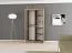 Armoire à portes coulissantes / Penderie Bisaurin 1C avec miroir, Couleur : Chêne de Sonoma / Blanc mat - Dimensions : 200 x 100 x 62 cm ( H x L x P)