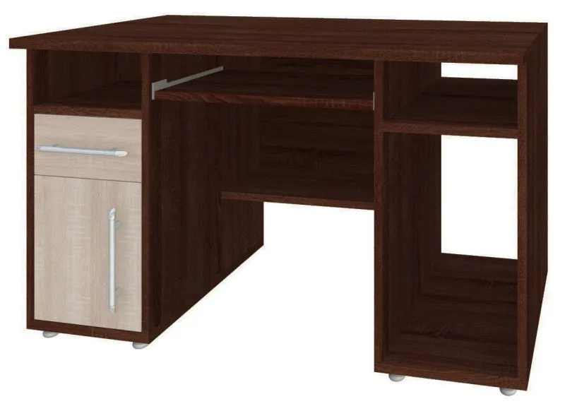 Bureau Curug 05 | Noyer/Orme | 76 x 124 x 60 cm | Fonctionnel et élégant