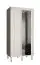 Armoire étroite avec une porte miroir Jotunheimen 145, Couleur : Blanc - Dimensions : 208 x 100,5 x 62 cm (h x l x p)