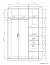 Armoire à portes battantes / penderie Sepatan 09, couleur : aulne - Dimensions : 220 x 130 x 55 cm (H x L x P)