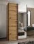 Armoire / Armoire à portes coulissantes | 6 compartiments | Fermeture en douceur | 245,5 x 130 x 64 cm | 2 tringles à vêtements | Couleur : chêne Artisan | Miroir | 2 portes coulissantes