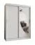 Armoire penderie Jorasses 10 | 1,5 m de large | Porte miroir | Blanc moderne | 5 compartiments | 2 tringles | Portes coulissantes