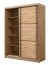 Armoire à portes coulissantes avec six compartiments Panevo 02, Couleur : Chêne Artisan, une tringle à vêtements, Dimensions : 215,5 x 166 x 60 cm, élégante