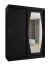 Armoire à portes coulissantes Musala 11 noir | 1,5 m de large | miroir | 2 penderies | 5 compartiments
