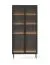 Armoire vitrine avec deux portes en verre Chaabane 01 / Couleur : Chêne Dunin / Noir / Éclairage LED inclus / Pieds & Poignées : Métal / Dimensions : 194,5 x 91,5 x 39 cm