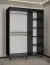 Armoire à portes coulissantes avec une porte miroir Jotunheimen 90, couleur : noir - Dimensions : 208 x 150,5 x 62 cm (H x L x P)