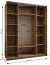 Armoire / Armoire à portes coulissantes | 2 tringles | 2 portes coulissantes | 245,5 x 200 x 64 cm | Fermeture en douceur | Couleur : noir | Miroir | 11 compartiments