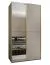 Armoire / Armoire à portes coulissantes | Couleur : cachemire | Fermeture en douceur | Miroir | 2 tringles à vêtements | 245,5 x 140 x 64 cm | 2 portes coulissantes | 6 compartiments
