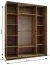 Penderie / Armoire à portes coulissantes / 2 tringles à vêtements / 245,5 x 200 x 64 cm / 2 portes coulissantes / Soft-Close / Miroir / Couleur : Blanc / 11 compartiments