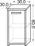 Armoire de base Cerri 03, couleur : blanc - 60 x 30 x 30 cm (H x L x P)