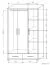 Armoire penderie Kerowagi 09 | 3 portes, 2 tiroirs | Sonoma chêne | 200 x 120 x 55 cm