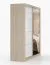 Penderie / Armoire à portes coulissantes / Blanc / Chêne de Sonoma / Sredna 02 / avec miroir / 2 portes / 218 x 203 x 61 cm / 3 tiroirs / 7 compartiments