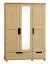 Armoire / armoire à portes battantes en bois de pin massif naturel 008 - Dimensions 190 x 120 x 60 cm (H x L x P)