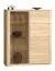 Vitrine Jussara 11, couleur : brun clair, chêne partiellement massif - 150 x 124 x 42 cm (h x l x p)