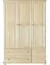 Armoire | 3 portes battantes | 4 tiroirs | 4 casiers | avec tringle à vêtements | 154 cm de large | Bois massif | Couleur: Naturel Abbildung