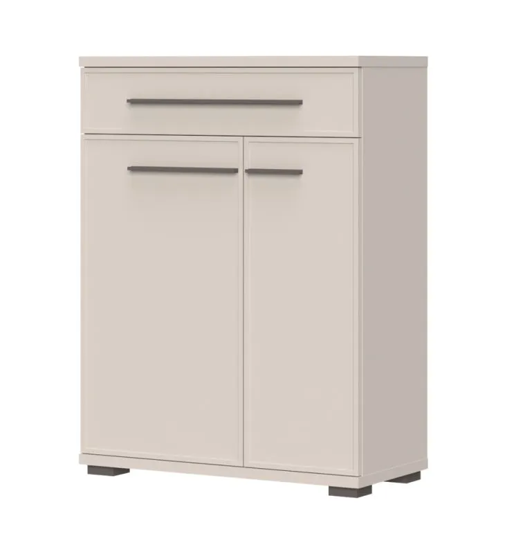 Armoire à chaussures avec un tiroir Neiafu 106, couleur : cachemire, deux portes, système Soft-Close, design moderne, pieds réglables, très stable