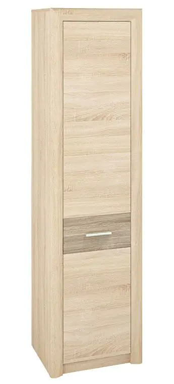 Armoire Mesquite 03, couleur : Chêne clair de Sonoma / Chêne truffier de Sonoma, charnière de porte à droite - Dimensions : 199 x 54 x 40 cm (h x l x p), avec 1 porte et 6 compartiments
