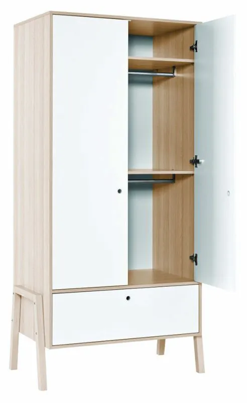 100 cm de large Armoire avec 2 portes | Couleur : Blanc Abbildung