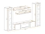 Mur de salon lumineux Hompland 113, Couleur : Blanc - dimensions : 170 x 260 x 40 cm (h x l x p), avec cheminée