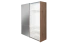 Armoire à portes coulissantes Gataivai 04 | Beige brillant & Noyer | 224 x 182 x 65 cm