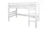 Lit d'enfant / Lit mezzanine "Easy Premium Line" K22/n, hêtre massif blanc - Surface de couchage : 90 x 200 cm