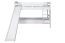 Lit mezzanine blanc avec toboggan 80 x 190 cm, en hêtre massif laqué blanc, convertible en deux lits simples, "Easy Premium Line" K25/n