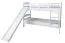 Lit superposé blanc avec toboggan 80 x 200 cm | Hêtre massif laqué | Séparable en 2 lits simples | Easy Premium Line K25/n