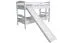 Lit superposé blanc avec toboggan | 80 x 190 cm | Bois de hêtre massif | Séparable en 2 lits simples | Easy Premium Line K25/n