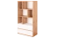 Chambre des jeunes - Etagère Alard 04, couleur : chêne / blanc - Dimensions : 151 x 80 x 40 cm (H x L x P)