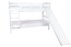 Lits superposés blanc avec toboggan 90 x 200 cm, en hêtre massif laqué blanc, convertible en deux lits simples, "Easy Premium Line" K27/n