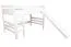 Lit mezzanine blanc avec toboggan 120 x 200 cm | Bois massif hêtre | Transformable en lit simple | Easy Premium Line K31/n