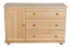 Commode en bois de pin massif naturel 037 - Dimensions 78 x 118 x 42 cm (h x l x p)
