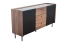 Commode Mairenke 05, Couleur : Noyer / Noir mat - Dimensions : 79 x 150 x 40 cm (H x L x P)