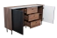 Commode Mairenke 05, Couleur : Noyer / Noir mat - Dimensions : 79 x 150 x 40 cm (H x L x P)