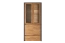 Vitrine Selun 09, Couleur : Chêne brun foncé / Gris - 197 x 90 x 43 cm (H x L x P)