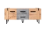 Meuble TV Atule 07, Couleur : Chêne / Gris - Dimensions : 57 x 135 x 42 cm (H x L x P)