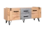 Meuble TV Atule 07, Couleur : Chêne / Gris - Dimensions : 57 x 135 x 42 cm (H x L x P)