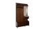 Vestiaire spacieux en pin massif 29B, couleur noyer, 200 x 114 x 37 cm, avec miroir et 5 patères, étagère, 1 tiroir et beaucoup d'espace de rangement, durable