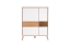 Vitrine Tuanai 03, Couleur : Chêne / Blanc brillant - 121 x 95 x 40 cm (H x L x P)