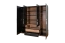 Armoire à portes battantes / armoire "Andenne" 02, noir / noyer - Dimensions : 215 x 210 x 60 cm (H x L x P)