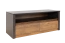 Meuble TV Selun 13, Couleur : Chêne brun foncé / Gris - 53 x 130 x 53 cm (H x L x P)